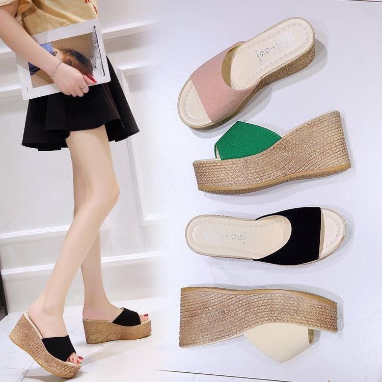 Summer Women's Shoes, Sponge Cake, Thick-soled Women's Sandals, Slippers, One-word Casual Sandals