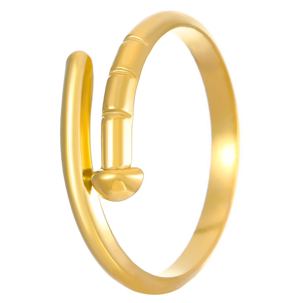 2026 ins stainless steel ring opening does not fade 18K gold-plated niche design sense simple and versatile ring women