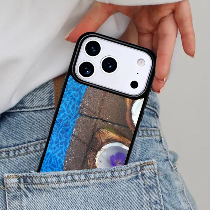 Summer Fruit Coconut On the Beach Phone Case for iPhone 17ProMax 12 13 14 15 16e 17 Pro Max Plus Air Cover