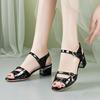 New Coarse Heel Women's Sandals Mid Heel Summer Anti Slip High Heel Sandals