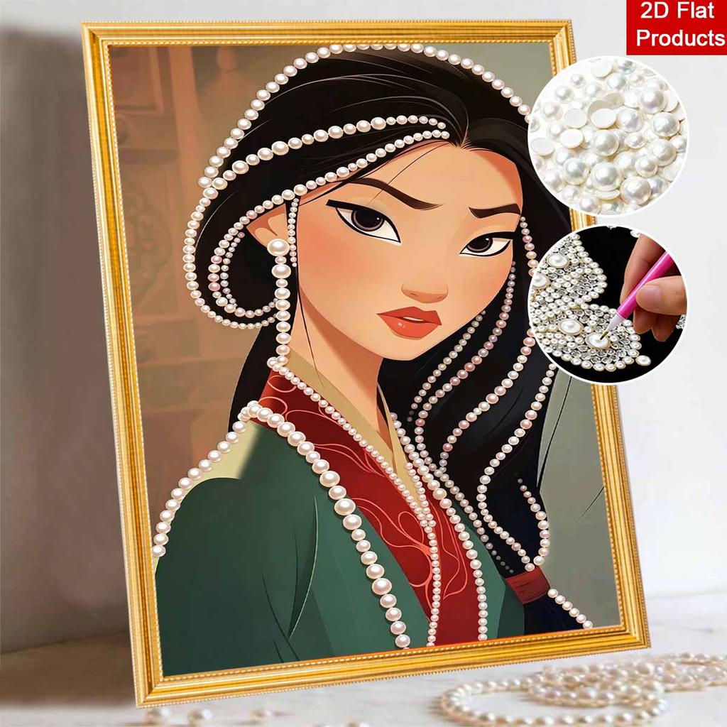 Disney Pearl Painting Mulan Portrait Art Kit Adult Beginner Home Wall Decor Special Shape