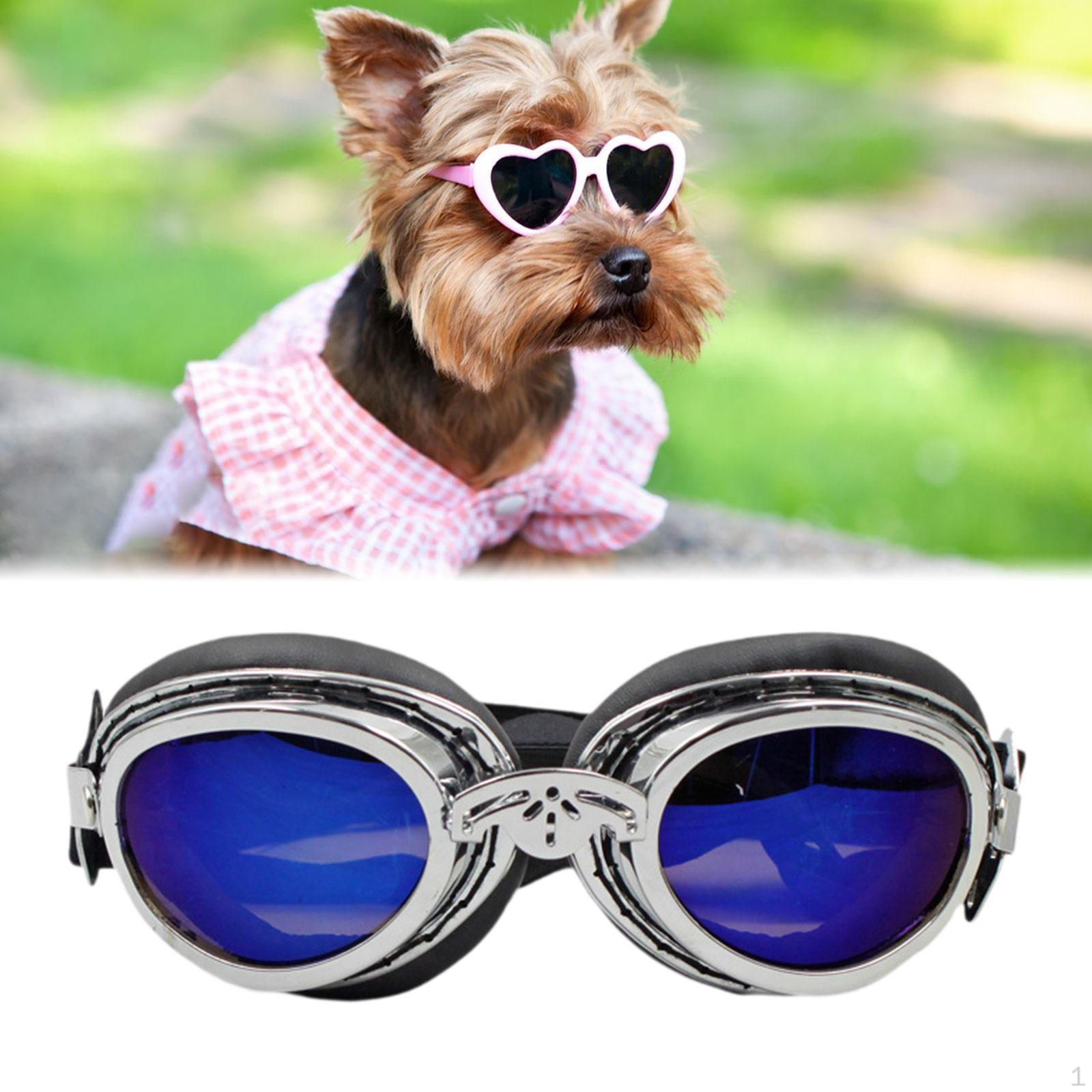 

Small Dog Sunglasses Windproof Accessories Doggy Goggles for Outdoor Cat silvery