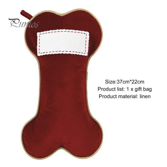 Christmas Gift Bag Easy To Hang Increase Atmosphere Festive Dog Bone Socks Gift Bag
