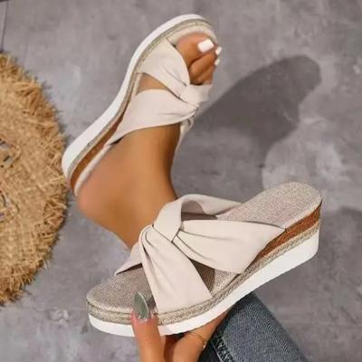 Pantoufles Femme Mode Pantoufles à Plateforme 2025 Nouvelle Mode Chaussures de Travail Mode Bout Ouvert Sandales Compensées Décontractées Grande Taille Tongs Plates Femme