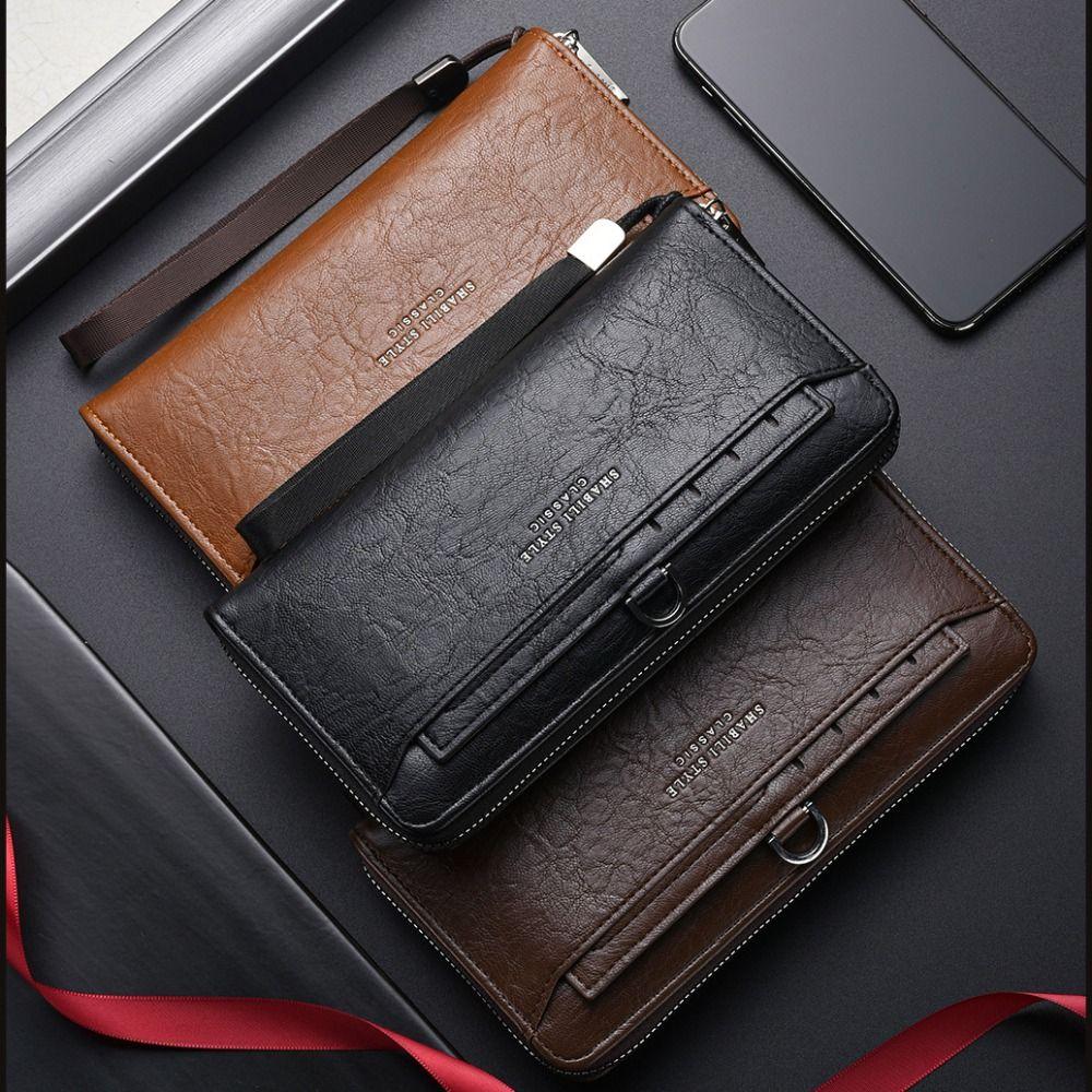 Multi Slot Long Wallet Purse Business Clutch Bag Elegant Mobile Phone Bag Business