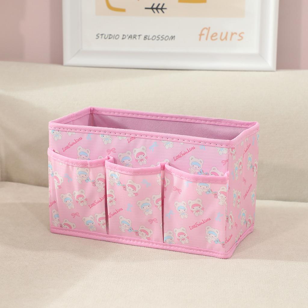 Cartoon Kuromi Melody Print Design Fabric Foldable Storage Box With Removable Lid For Living Room And Desk Organization