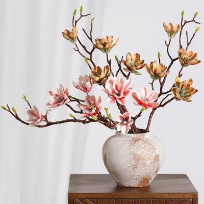 Large Artificial Magnolia Flower Handmade Real Touch Simulation Big Magnolia Realistic Luxury Faux Magnolia Branch Garden Decor