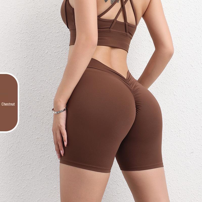 Damen Hüfthebende Yogahose - Sexy, Nahtlos, Nude, Dreiviertellang Fitnessbekleidung