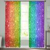 Bedroom Sheer Curtains Rainbow Metal Glitter Living Room Kitchen Window Curtains Garden Terrace Balcony Bedroom Sheer Curtains