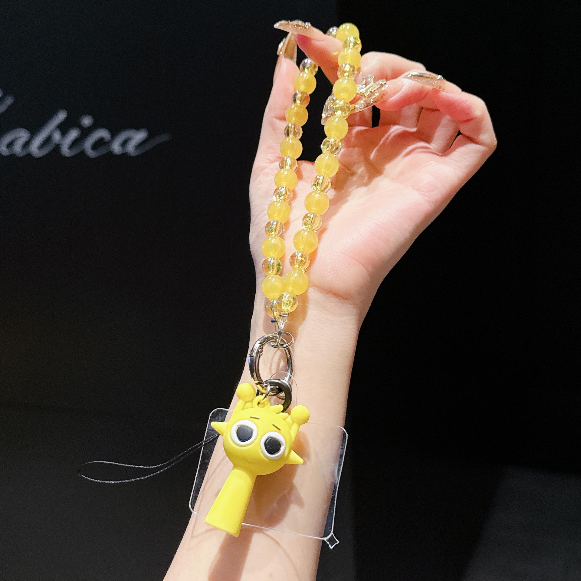 

Мультяшний підвіска на телефон через кордон: Набір подарунків: Шнурок проти втрати та Браслет-брелок з силіконових намистин