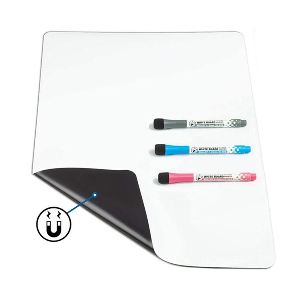 

A4 PET Soft Whiteboard DIY Fridge Magnetic Erasable Message Board with 3 Markers+1 Eraser