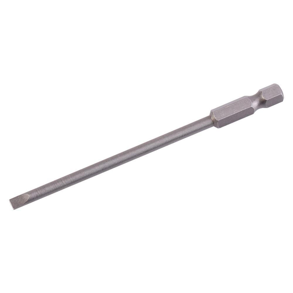 4 Pcs 100mm / 4 Inch Length Flat Head Screwdriver Bits 3mm 4mm 5mm 6mm Tips 1/4 Inch Hex Shank Magnetic Screwdriver Bits