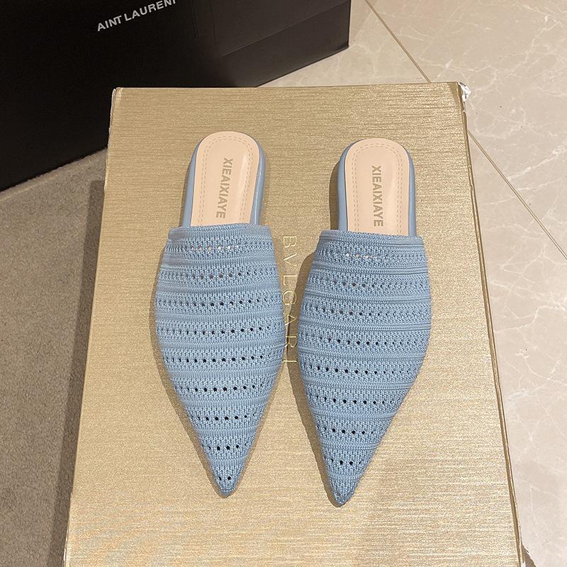 Wedge heel bohemian women's outerwear 2025 spring and summer vacation one pedal bag head and half slippers