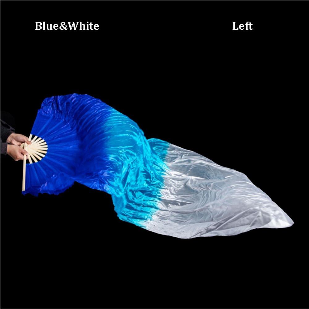 Abanico de Danza del Vientre de 1,5 m Color Degradado Seda Rayón Abanicos Largos Imitación Accesorios de Baile