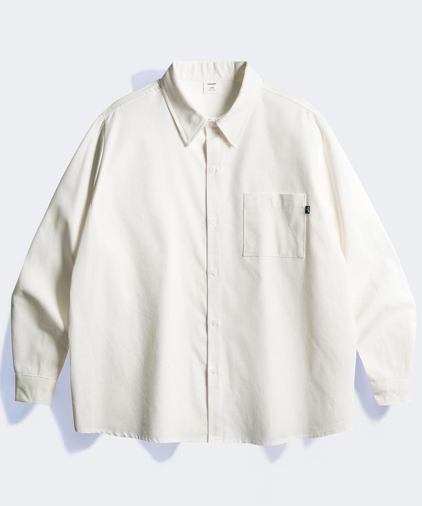 PERSTEP Oxford Heavy Loose Fit Shirt Cream Smls4610