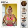 Retro Metal Tin Sign Blonde Woman In Pink and Yellow Bikini with Colorful Beaded Necklace Vintage Wall Art Decor for Bar Cafe