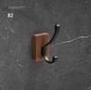 Black Walmut Single Robe Hook Wall Mounted Towel Hook Brushed Gold Painted Clothes Hook Bathroom Hardware