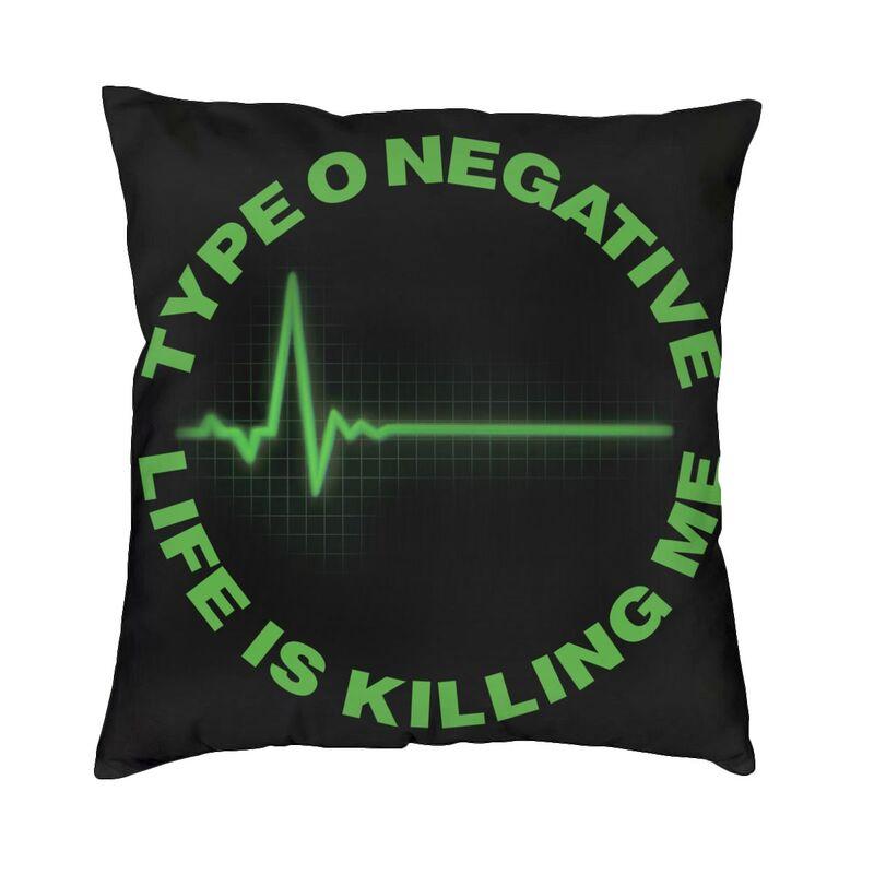 O Type Negative Square Pillow Case Home Decorative Heavy Metal Rock Band Logo Cushions Throw Pillow Sofa Doublesided Printing