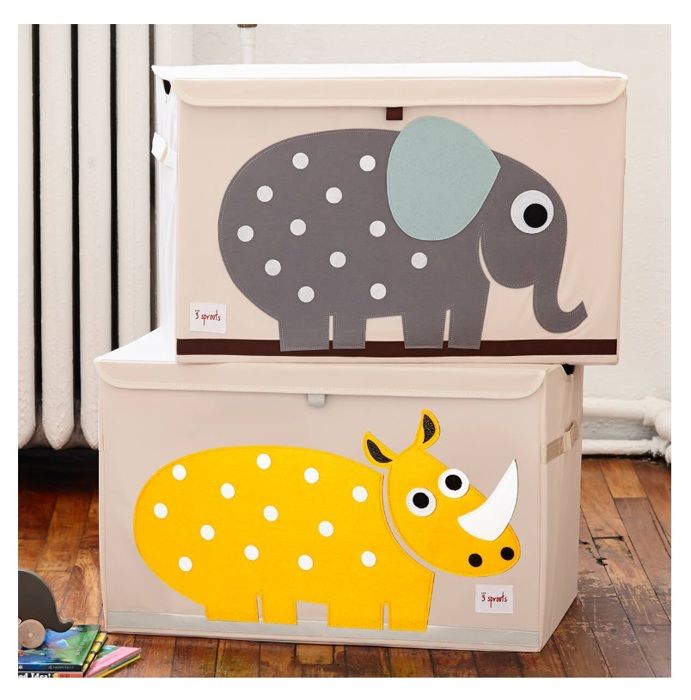 3 sprouts - coffre à jouets rhino - elements for kids