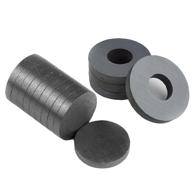 Various Shapes Permanent and Ferrite Magnet Samples: Rectangular, Round, Black