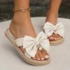 Order A Size Up New Women's Elegant Bowknot Sandals Lightweight Non-slip Summer Flats for Beach Vacation