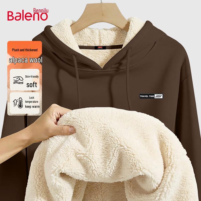 Baleno Men's Heavyweight Fleece Lined Hooded Sweatshirt