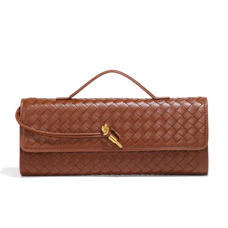 Damers Handgjord Vävd Dragspels Crossbody-väska - High-End, Trendig Clutch & Aftonaxelväska