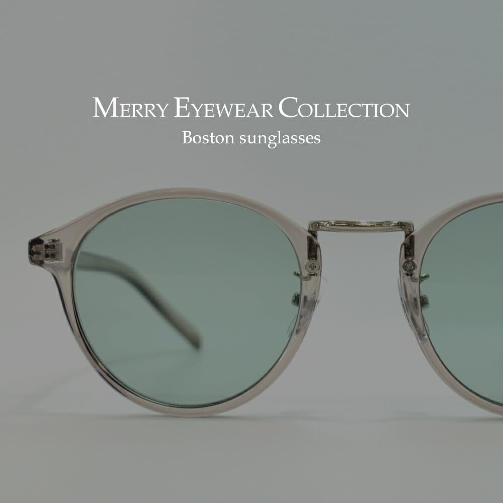 Sunglasses for Men and UV Fashion Boston Tinted Lenses [MERRY PLEASURE] Women, Protection, Glasses, Round, Style, (Lightly Colored)