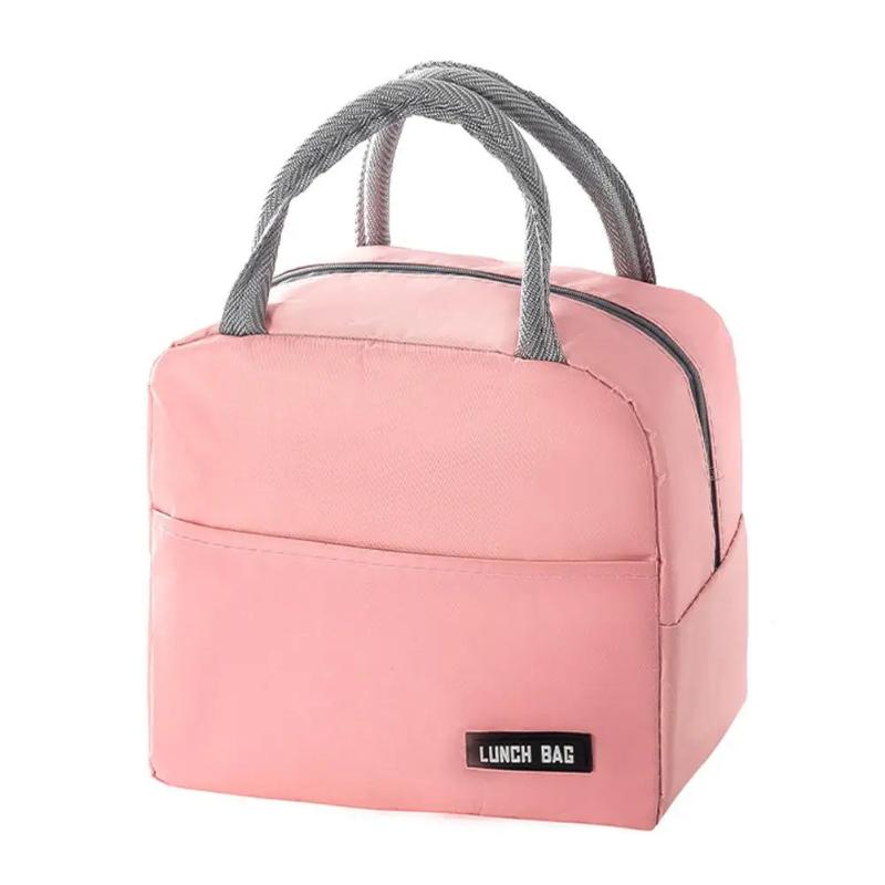New Portable Lunch Box Bag Solid Color Thickened Thermal Insulation Bag Suitable For Students Office Workers & Other Occasions