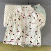Plus Size Women's Cartoon Pajama Set - Cardigan, Short Sleeve Top & Pants Options - Versatile Home & Outdoor Wear