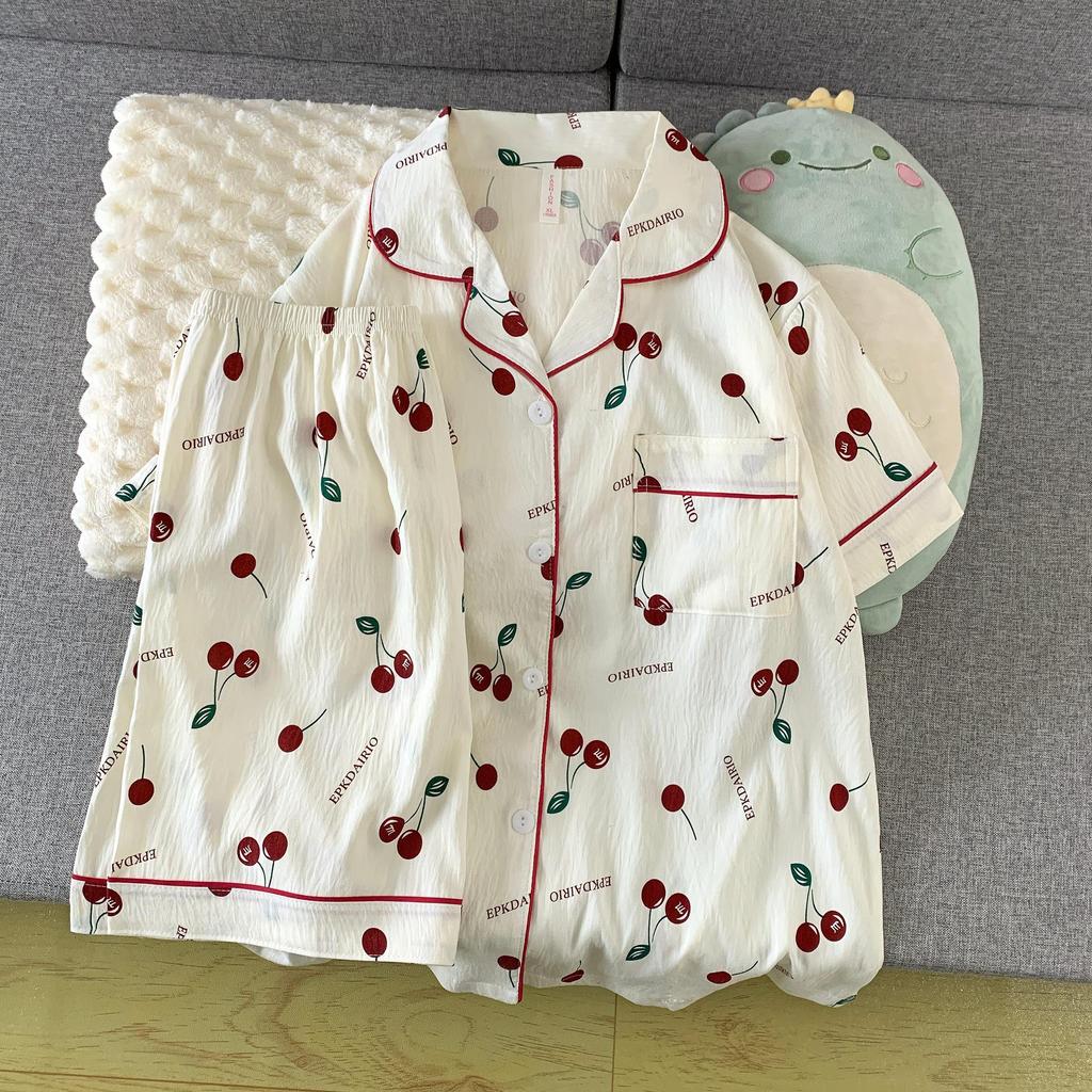Plus Size Women's Cartoon Pajama Set - Cardigan, Short Sleeve Top & Pants Options - Versatile Home & Outdoor Wear