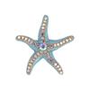 Sparkling Starfish Badge Pin With Alloy Detail, Secure Clasp Rhinestones Brooch For Coat Scarf Elegant Accessories