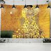Gustav Klimt Ölgemälde Wandteppich Wandbehang Kuss von Gold abstrakte Kunst Dekoration Polyester Decke Yoga Matte Home Schlafzimmer Kunst