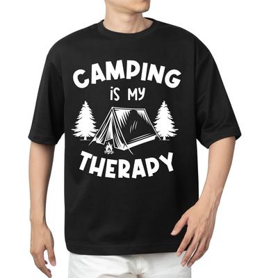 Camping Is My Therapy  T-shirt Men's Women's Tops Tees – Funny Hiking & Wilderness Tee | Outdoors Joke
