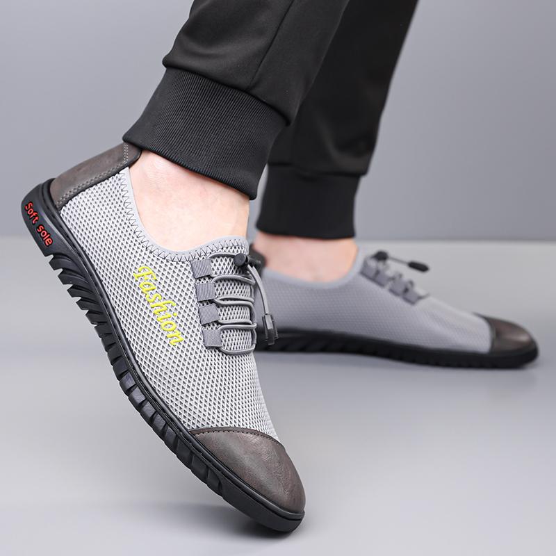 2025 New Water Loafers Hiking Shoes Summer Mens Casual Shoes Outdoor Breathable Mesh Shoes Slip-on Flats Man Sneakers