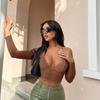 Harajuku Summer Off Shoulder Hollow Out Mesh Tshirts for Women Top Female T-shirt Women's T-shirt Sexy Long Sleeve Tops T Shirt
