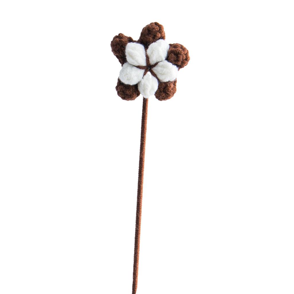 Handmade Woven Yarn Knitted Faux Flower Bouquet