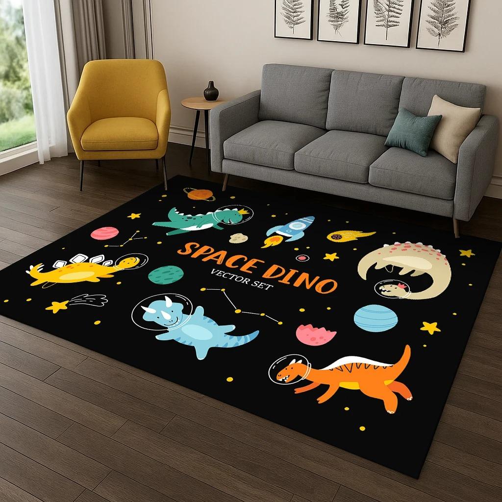 Dinosaur Cute Dino Cartoon Carpet Rug for Bedroom Living Room Sofa Home Doormat Kitchen Decor Bedroom Carpets for Living Room