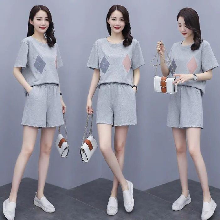 Sports Suit for Women, Summer Shorts, Casual Large Size, Loose, Slim, Fashionable and Stylish Two-piece Set