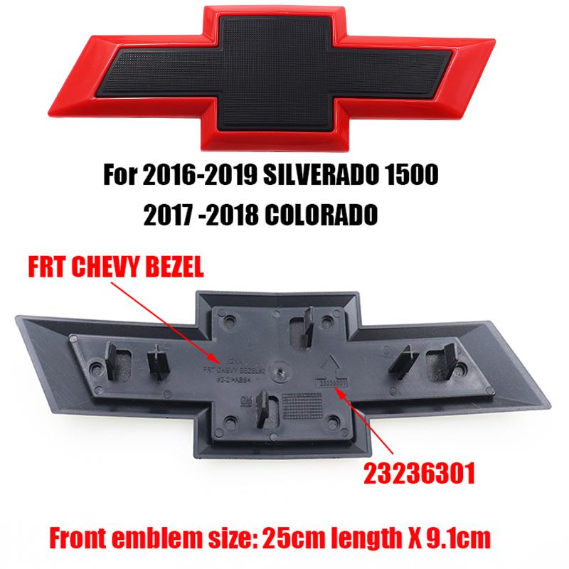 AABHJ1 1pz 3D ABS Logo Anteriore Auto Emblema Griglia Anteriore Auto Adesivo Cofano Anteriore Accessori Styling Per Chevrolet SILVERADO