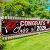 Happy Graduation Outdoor Banner Bachelor'S Cap Balloon Party Decorative Background Photography Graduate Party Supplies Gift
