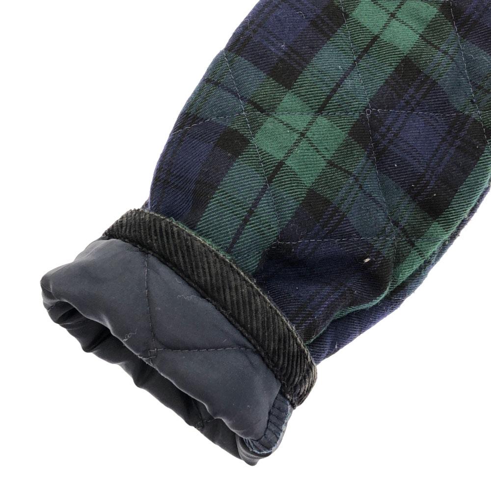 LAVENHAM Check Pattern Hooded Quilted jacket 36 Green x navy Men's Used