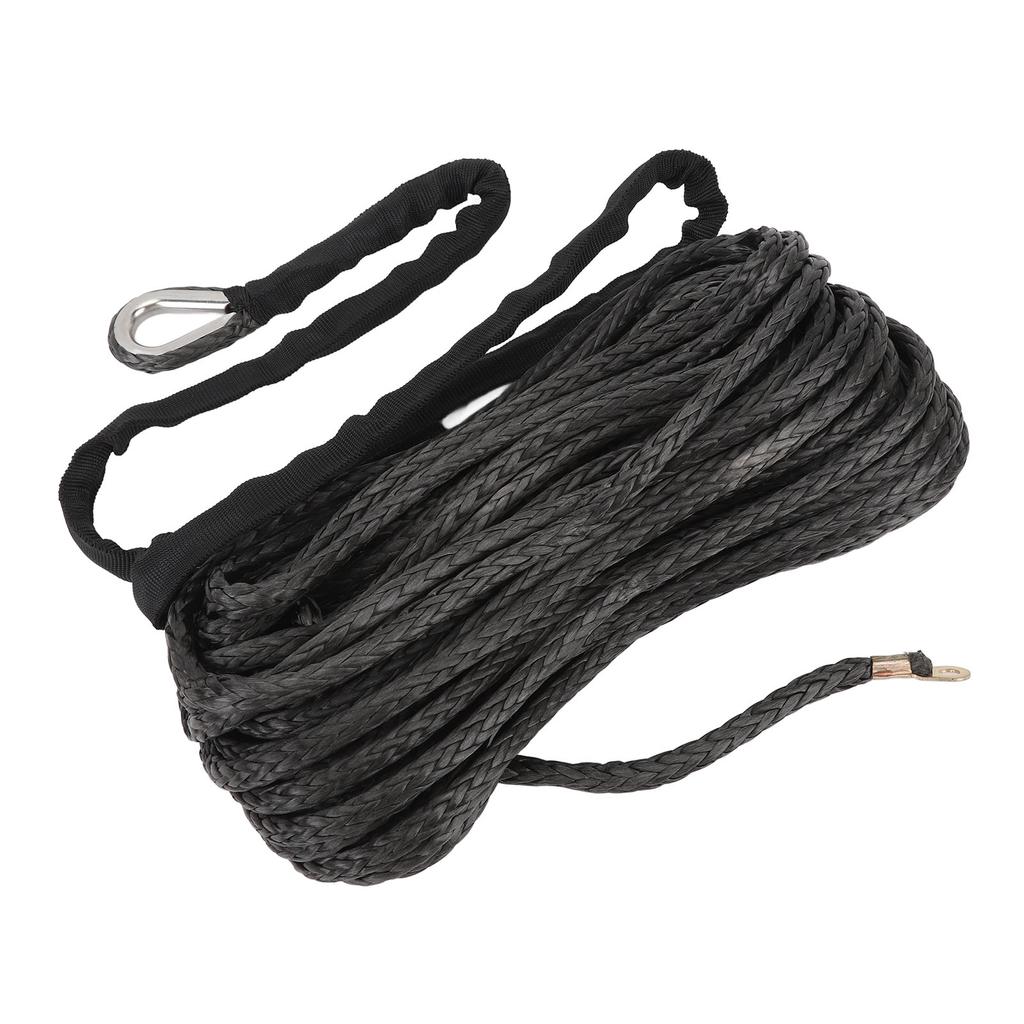 1 5in X 49.2ft ATV Winch Rope with 1 4in Hooks Rubber Stopper 7000 Lbs Breaking Strength for ATV SUV UTV Motorcycle