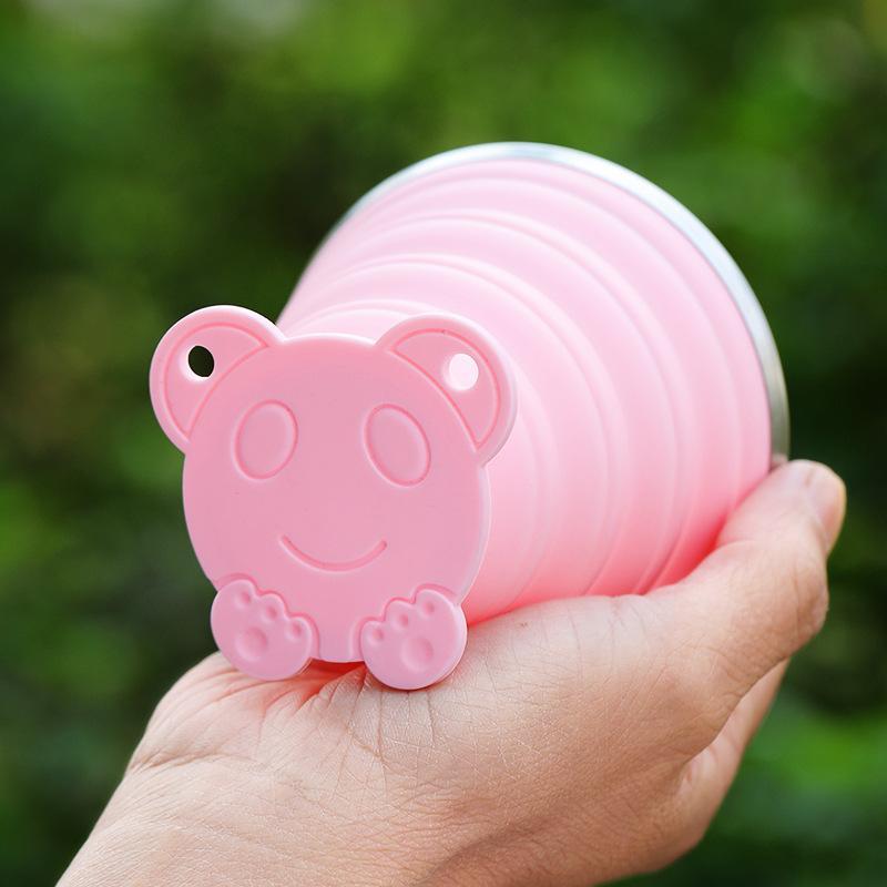 180Ml Portable Silicone Folding Water Cup Heat Resistant Foldable Mug With Lid For Outdoor Travel Drinking