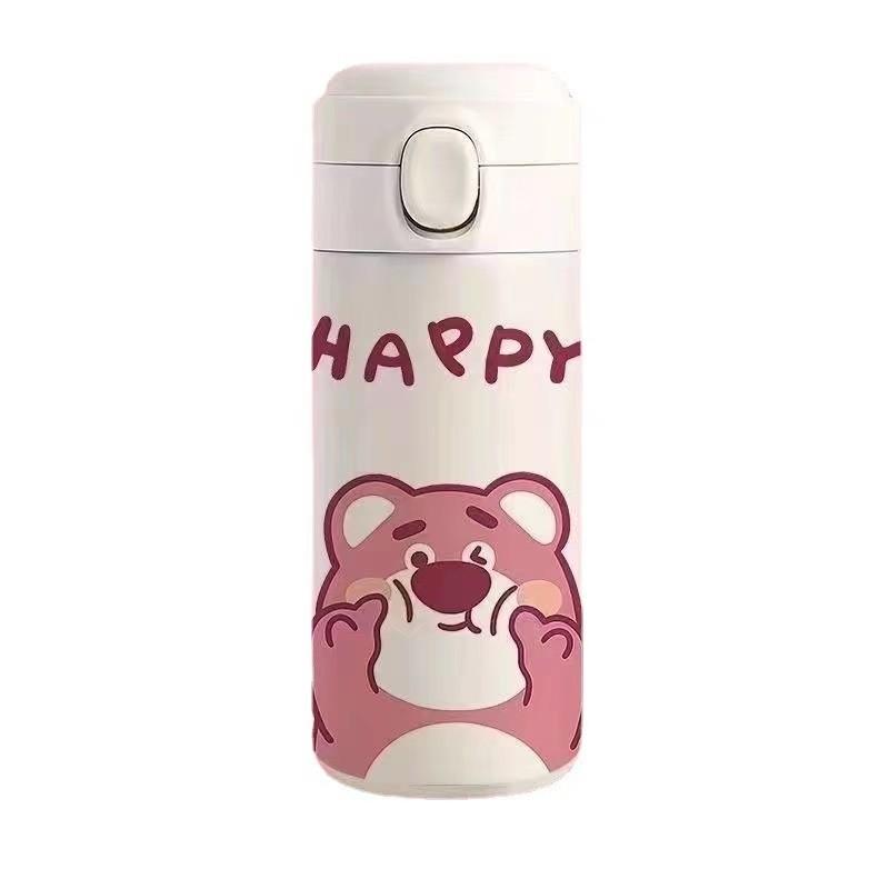 Sanrio Strawberry Bear Insulated Flask With Bouncing Lid For Kids And Students