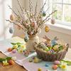 Painted Foam Easter Eggs Colorful Happy Easter Hanging Easter Egg Handmade DIY Craft Hanging Ornaments Room Decoration
