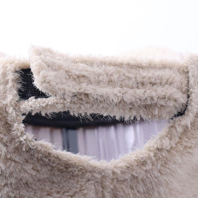 Winter Plush Baseball Cap Women's European and American Solid Color Thickened Warm Cap