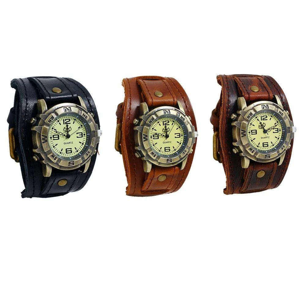 Cowhide Strap Leather Strap Watch Black Brown Watch Bracelet Fashion Cowhide Bracelet Watch Casual
