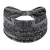 Bohemian Style Elastic Sports Headband: Women's Wide Edge Cashew Flower Headscarf