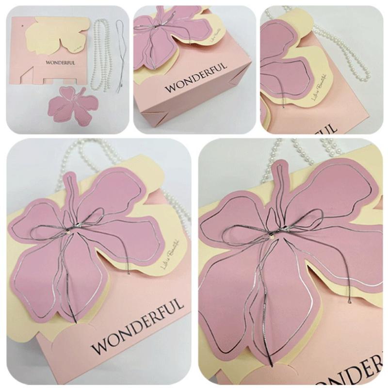 1Pc Portable Flower Basket Rose Flower Wrapping Box Gift Bag For Wedding Birthday Christmas Party Flower Bouquet Decor Supplies